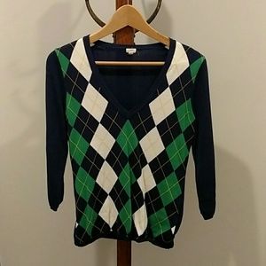 Vneck argyle sweater
